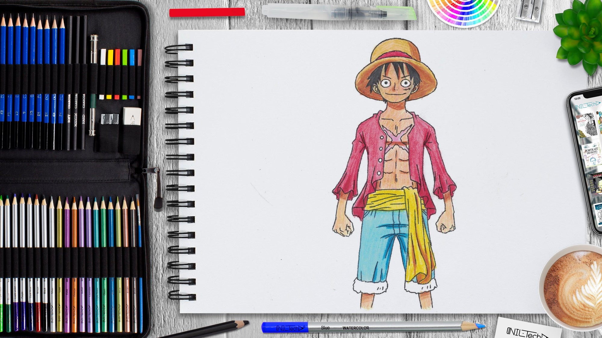 How to Draw Luffy from One Piece Step by Step shop.niltech