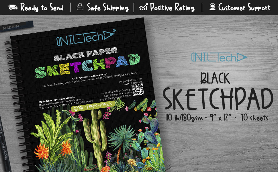 Sketchpads White, Toned Tan, Black (Pack of 3) - shop.nil-tech