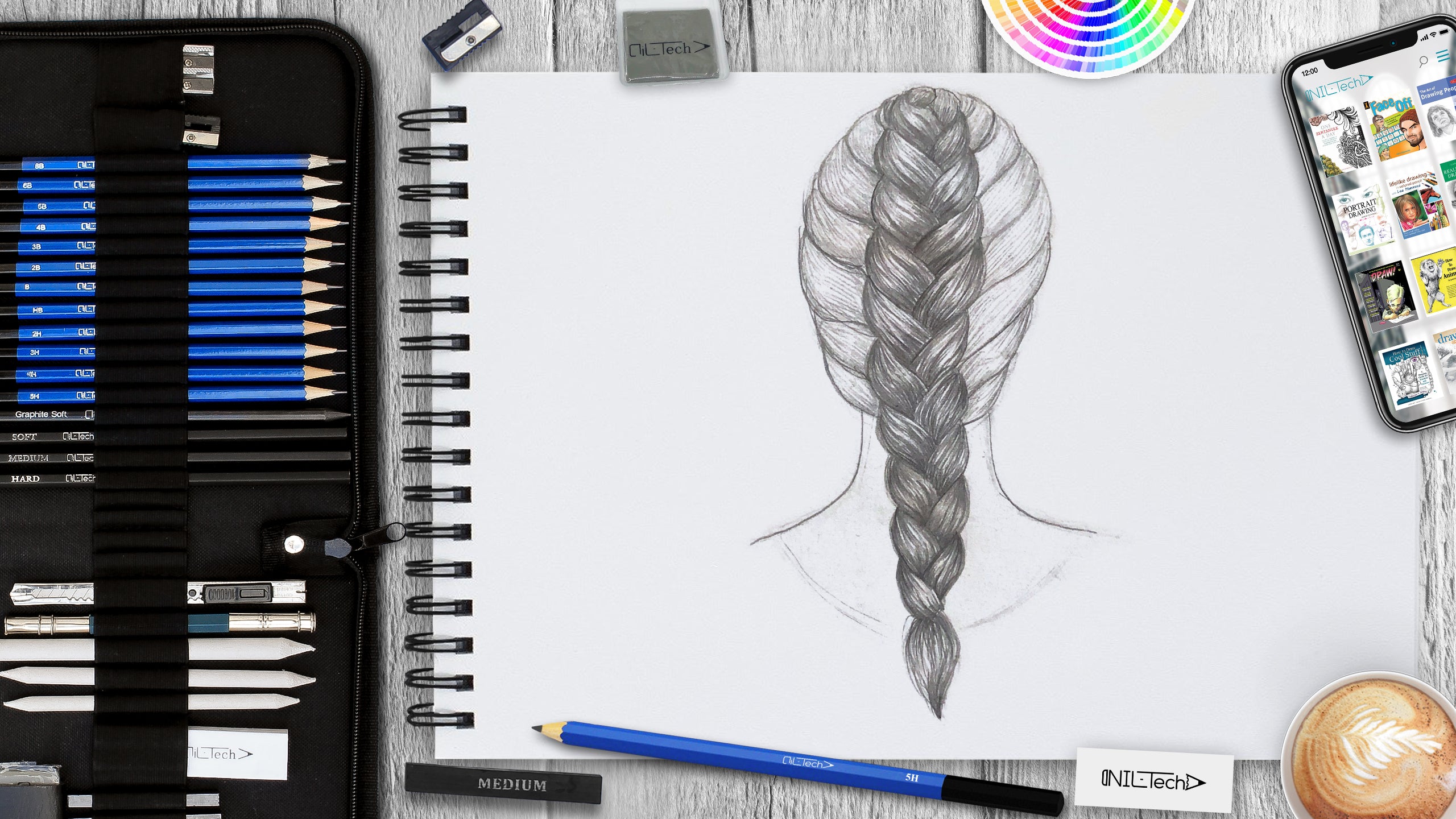 how to draw hair easy