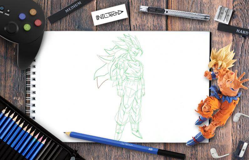 How to Draw Goku  Nil Tech - shop.nil-tech