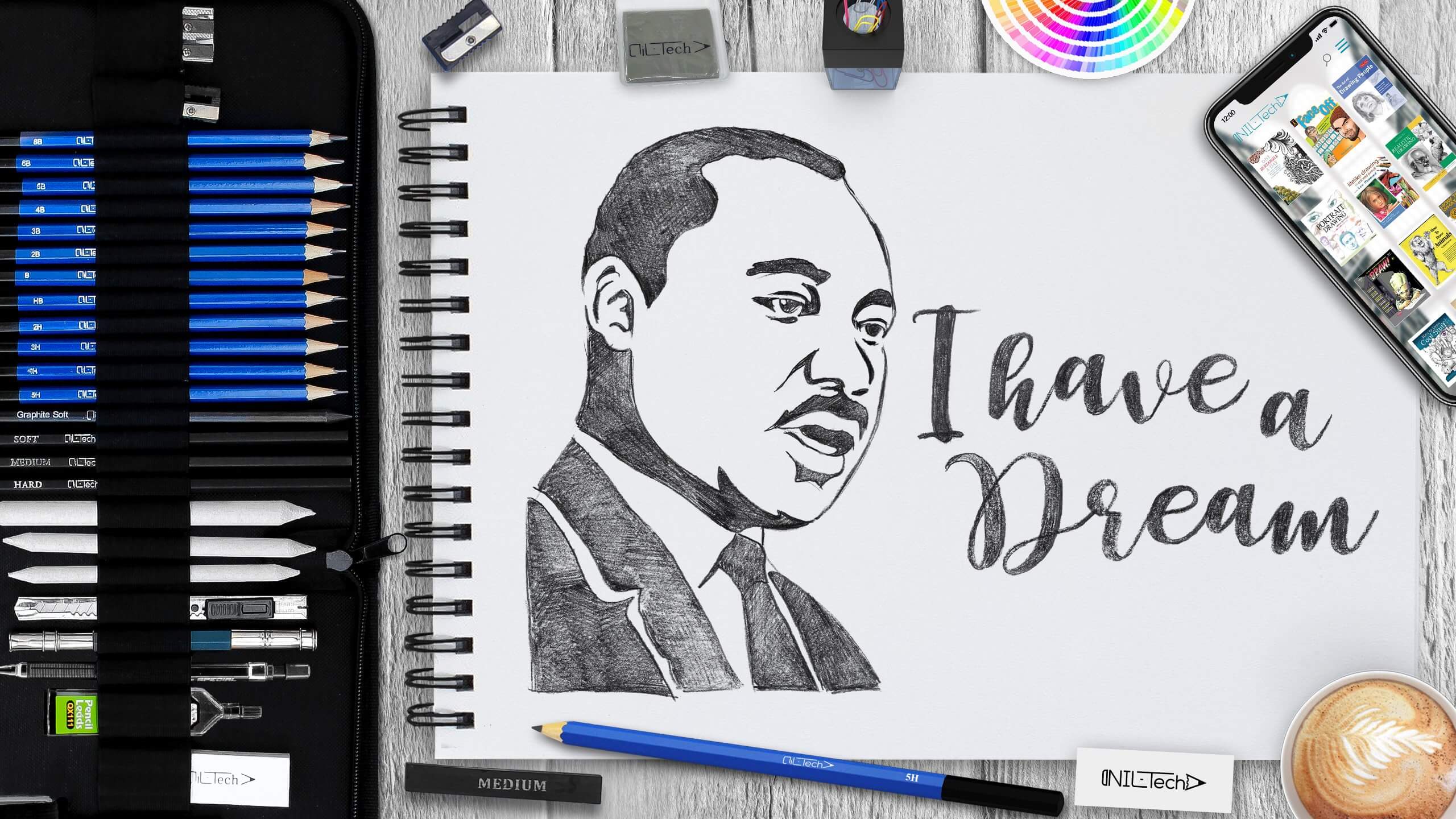 How to Draw Martin Luther King Jr. Step by Step