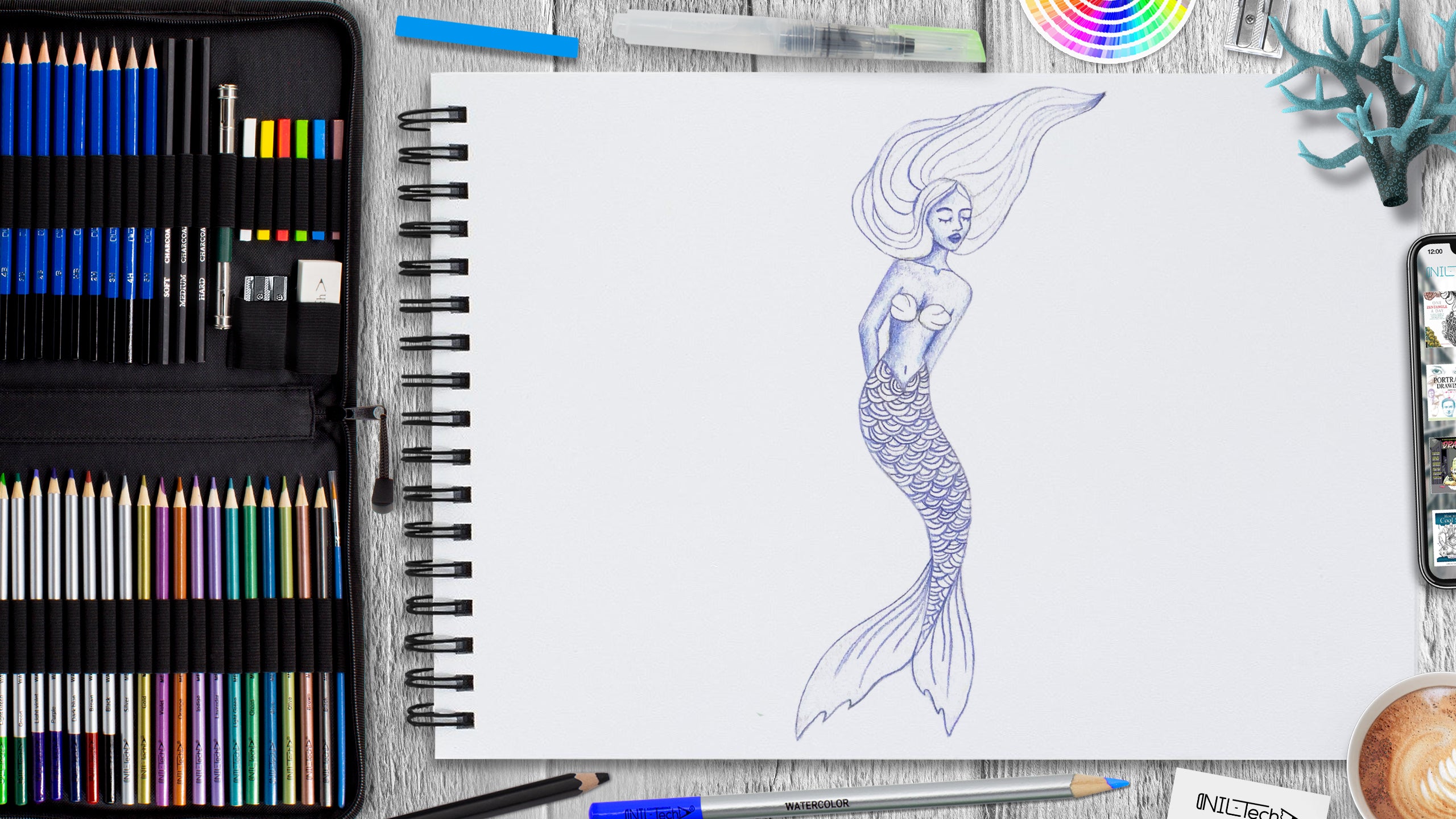 How To Draw A Mermaid in 10 Easy Steps  Dream Pigment