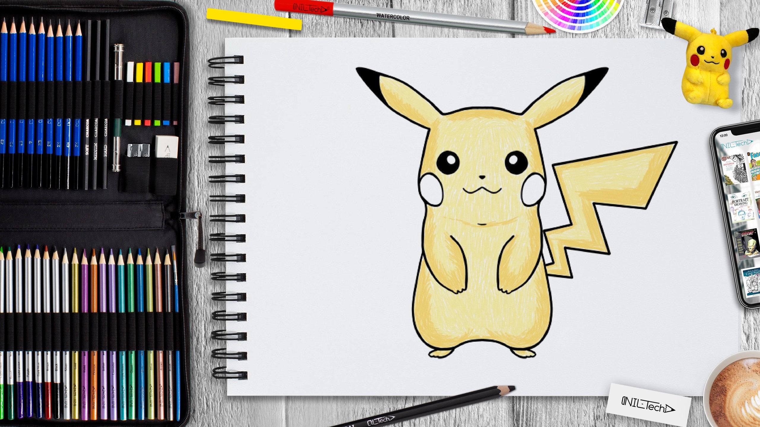 Pikachu Drawing Tutorial - How to draw a Pikachu step by step