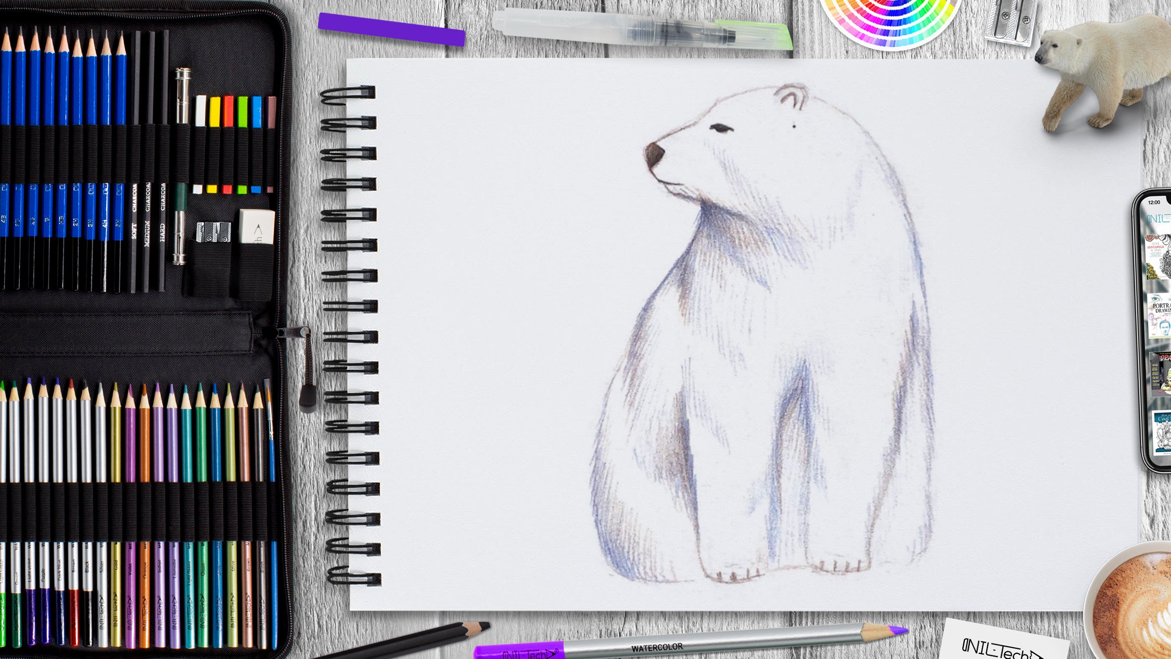 How to draw a Polar bear | Wild Animals - Sketchok easy drawing guides