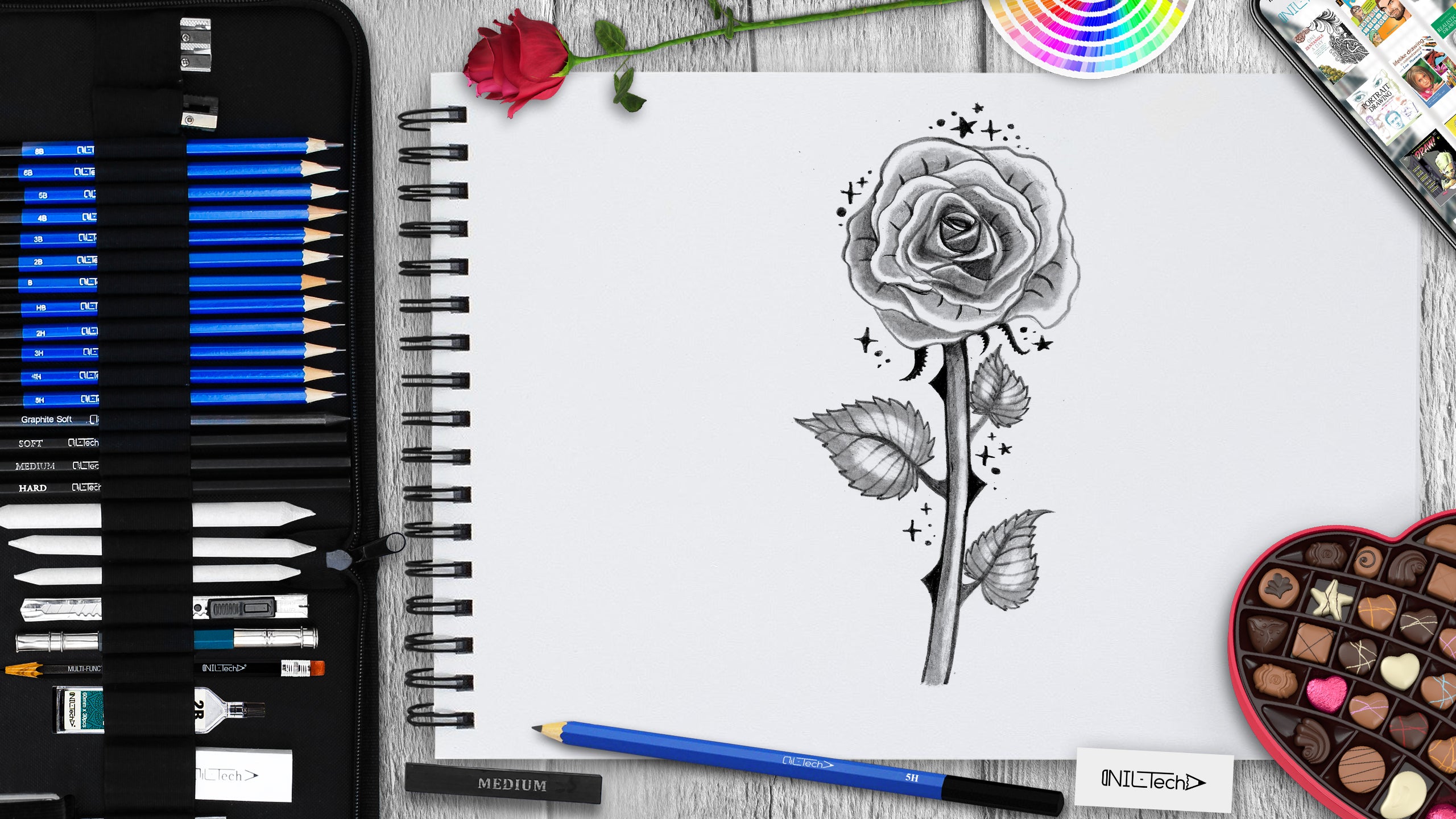 drawing a rose step by step tutorial