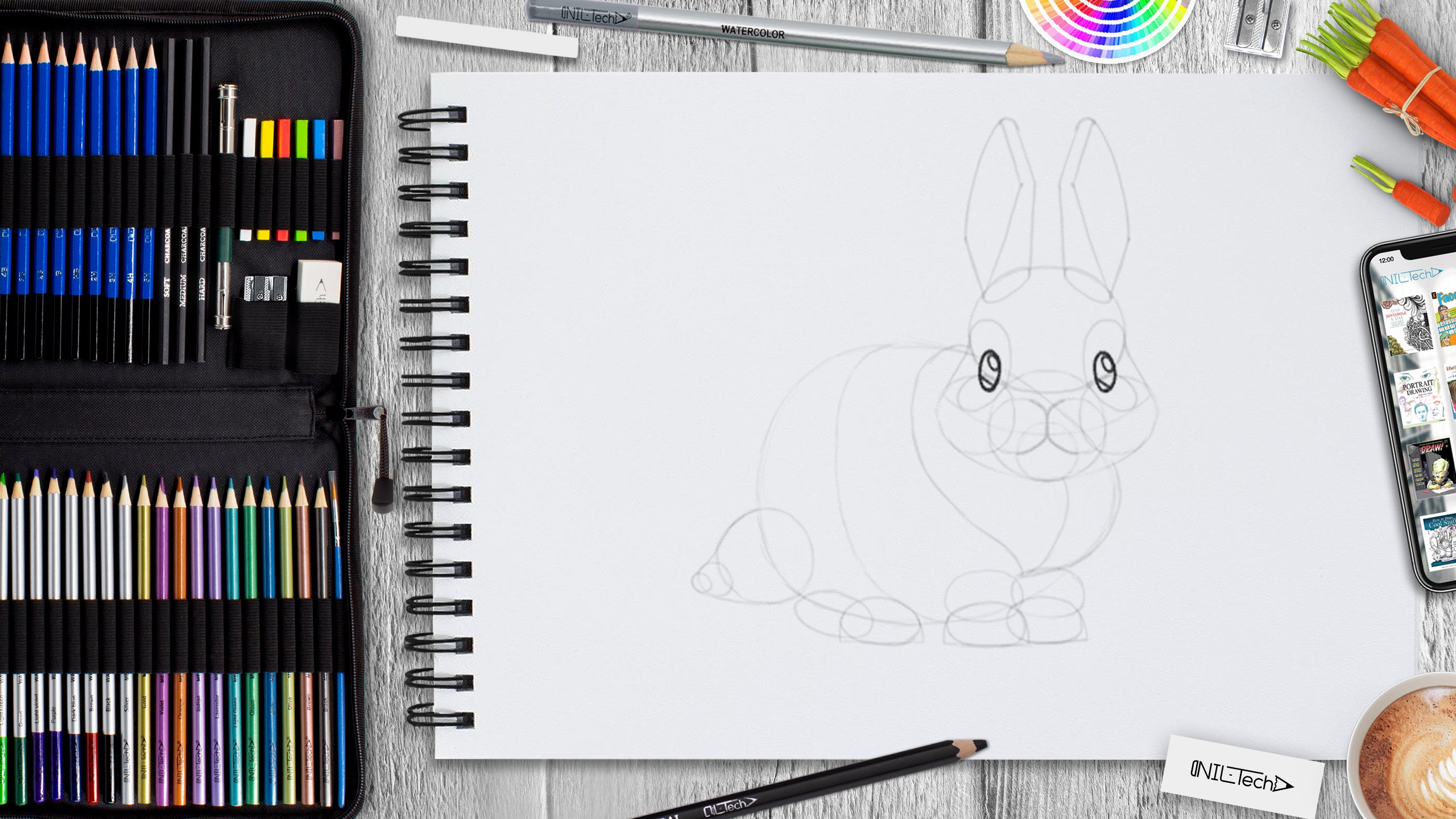 How to draw a beautiful rabbit with pencils - YouTube