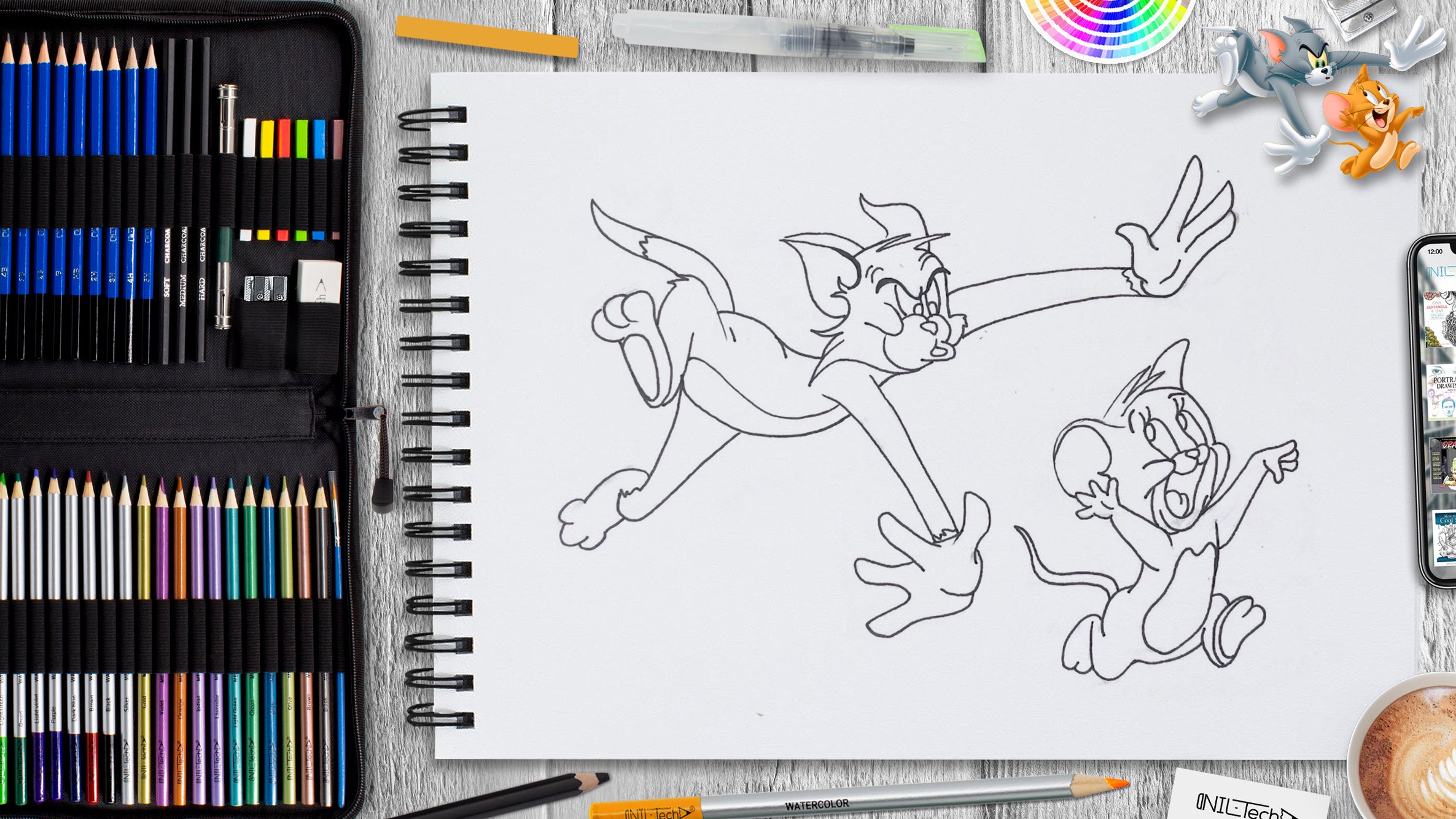 tom and jerry drawing easy