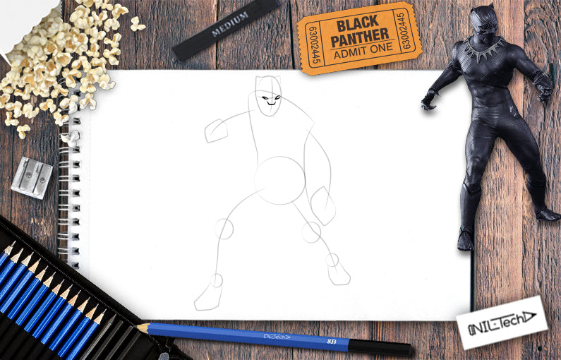 Drawing Black Panther - Marvel - Time-lapse | Artology - YouTube