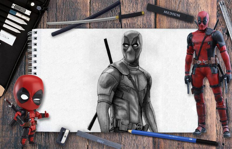 How to draw Deadpool 2 step by step tutorial view online 