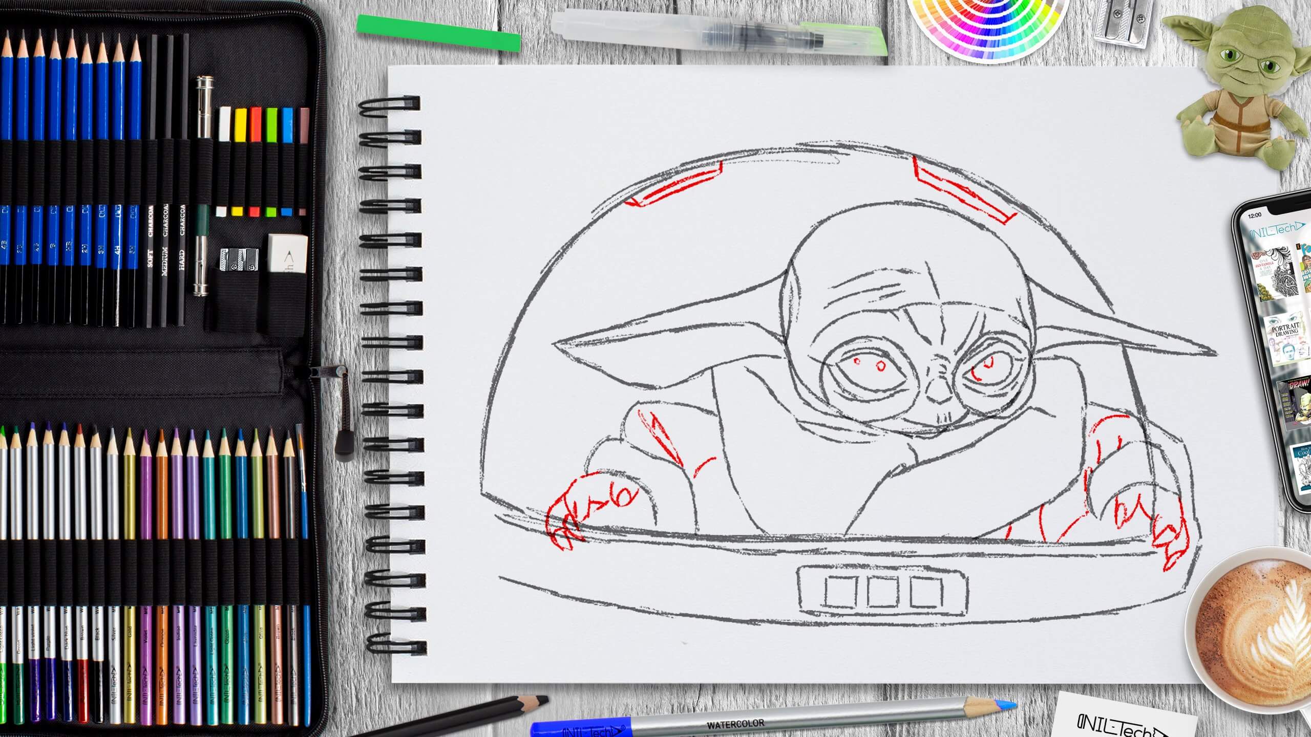 baby yoda drawing