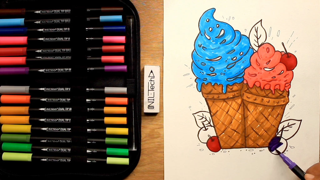 how to draw a ice cream cone