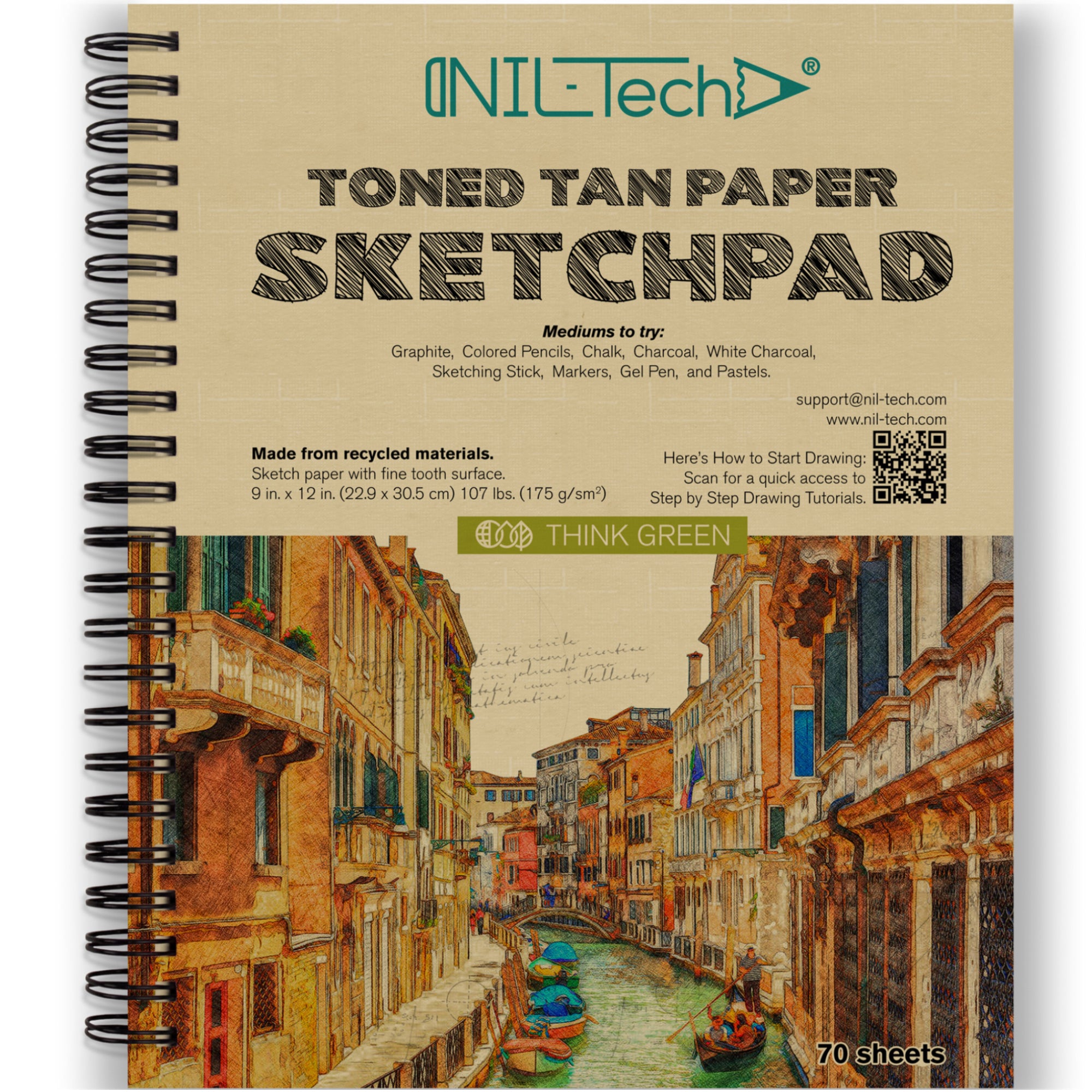 Sketchpads White, Toned Tan, Black (Pack of 3) - shop.nil-tech