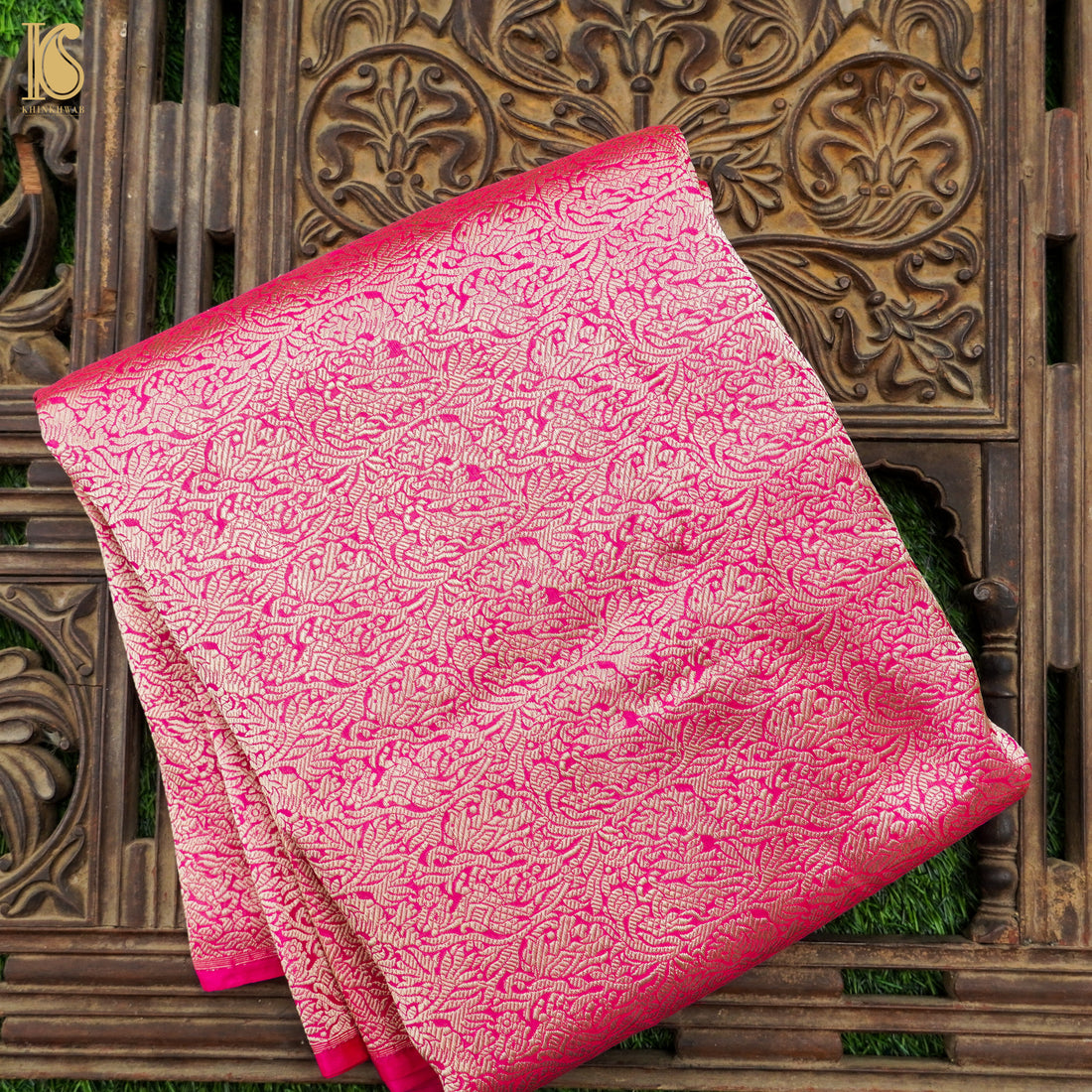 Black Banarasi Brocade Fabric – Khinkhwab