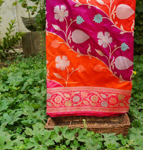 Handwoven Pure Katan Silk Kadwa Banarasi Rangkat Saree - Khinkhwab