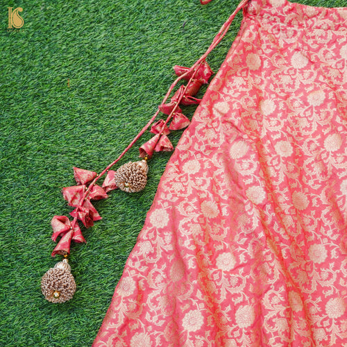 Froly Pink Soft Silk Banarasi Lehenga - Khinkhwab