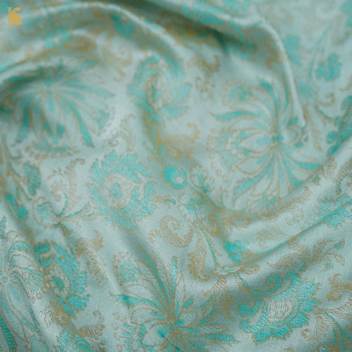 Green Pure Banarasi Silk Handwoven Tanchui Fabric - Khinkhwab