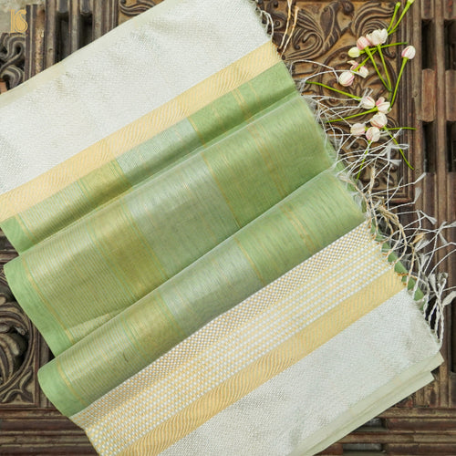 Norway Green Handwoven Pure Cotton Silk Maheshwari Saree - Khinkhwab