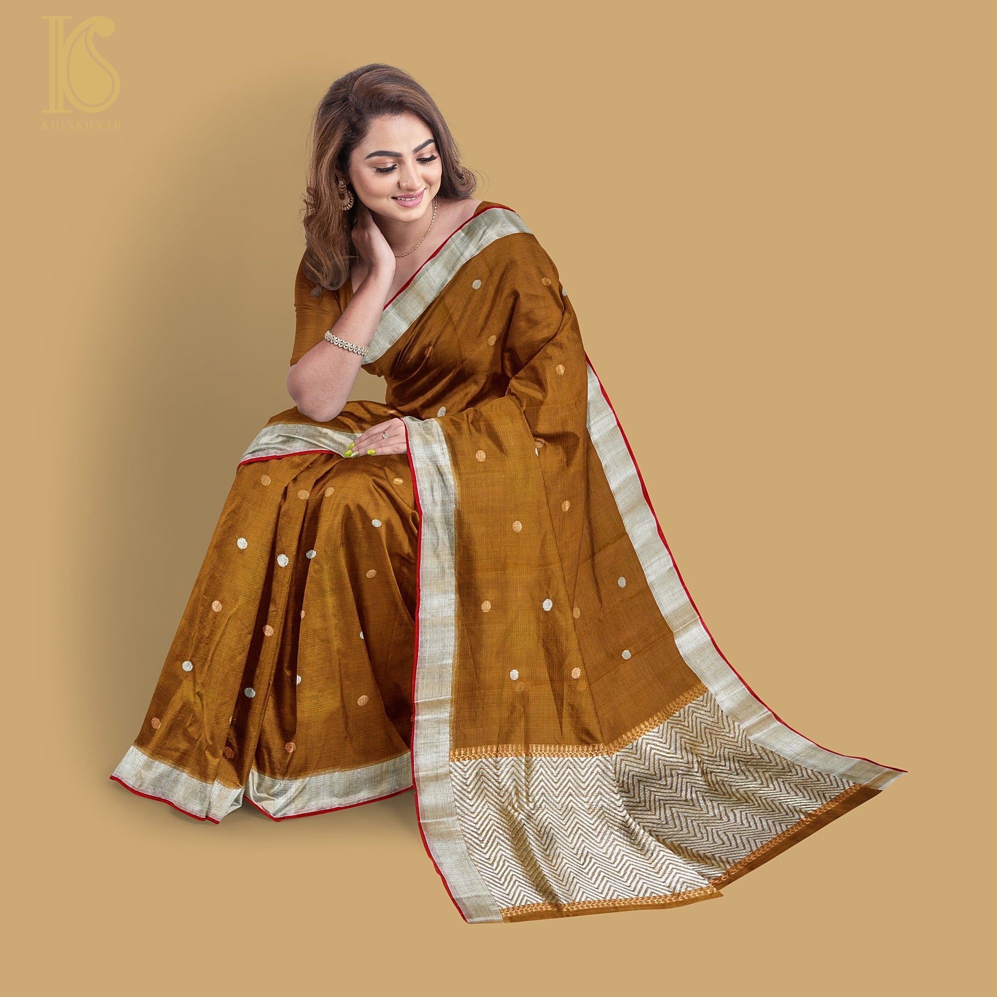 Buy UNNATI SILKS Women Pure Kota Silk Saree with blouse piece from the  Weavers of Rajasthan(UNM30709+Grey+Free size) at Amazon.in