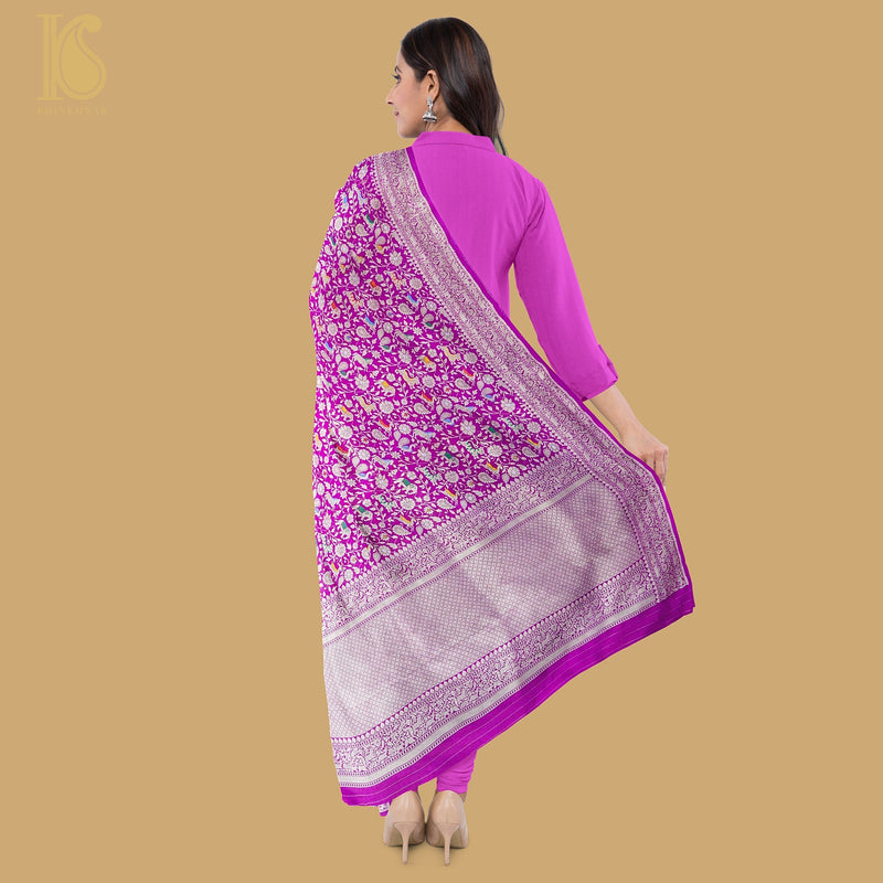 Pure Katan Silk Handwoven Banarasi Shikargah Dupatta - Preorder