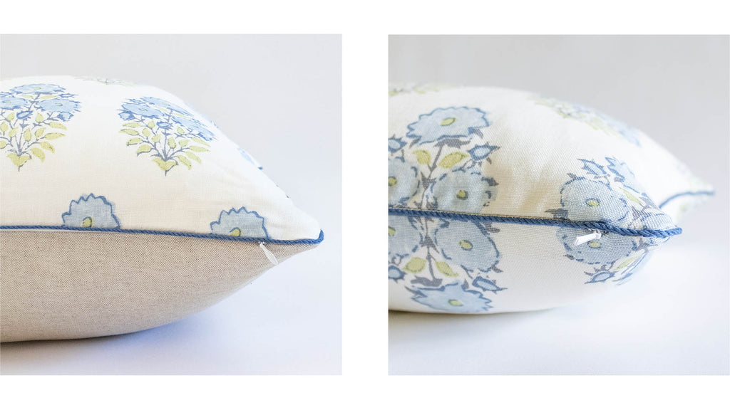 Lisa Fine Mughal Flower Monsoon Single-sided versus double-sided pillow