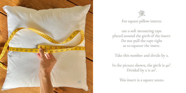 how to measure square pillow insert size