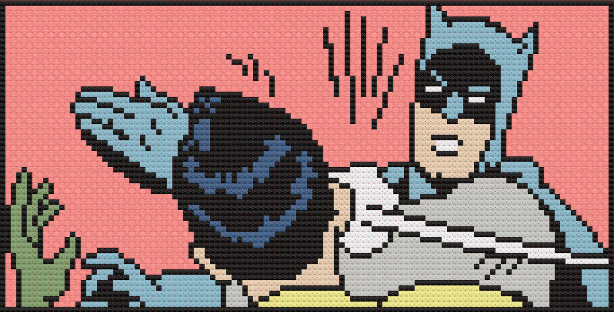 Batman Slap Cross Stitch Pattern – Happy Sloth Patterns