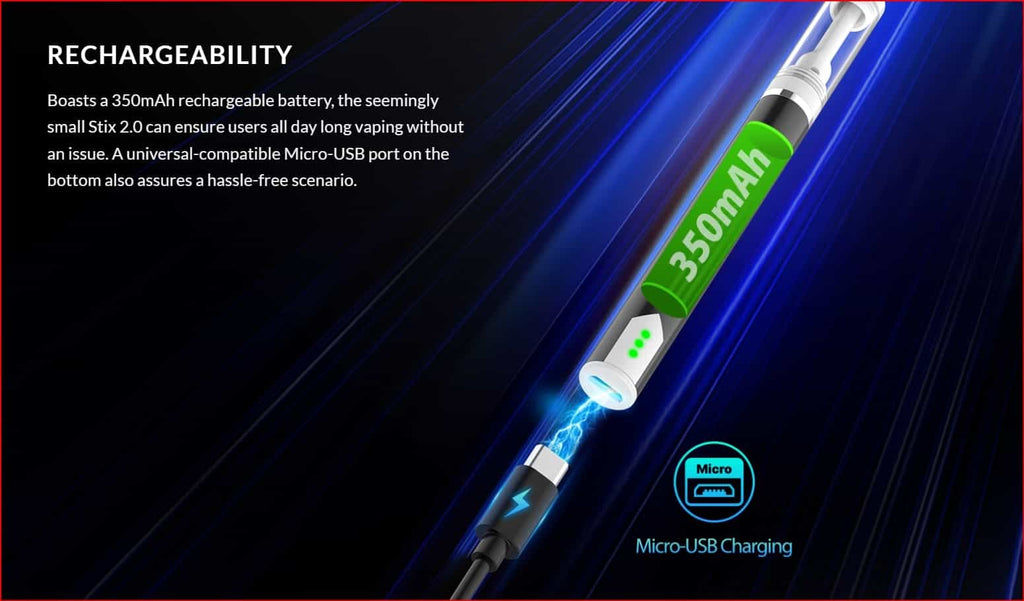 11 Yocan Stix 2.0 Oil Vape Pen 350 mAh Battery