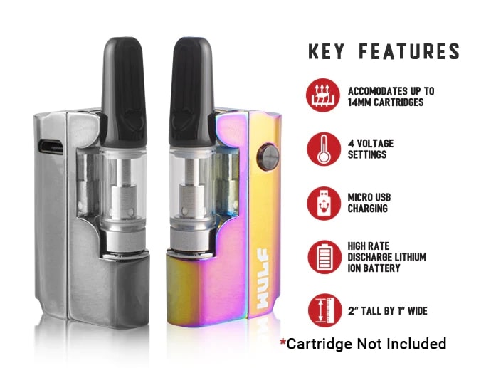1 Wulf Mods - Micro Plus Cartridge Battery Description Images for KING's Pipe Main Feature and Key Specs