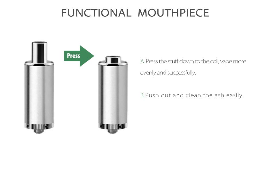 2 Yocan - Evolve-D Plus Dry Herb Vaporizer for KING's Pipe Mouthpiece and Ash Cleaner