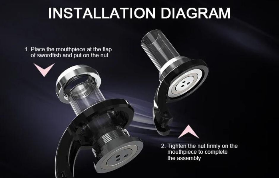 3 Lookah Swordfish Mouthpiece Cap (3-Pack) on KING's Pipe Manual Diagram