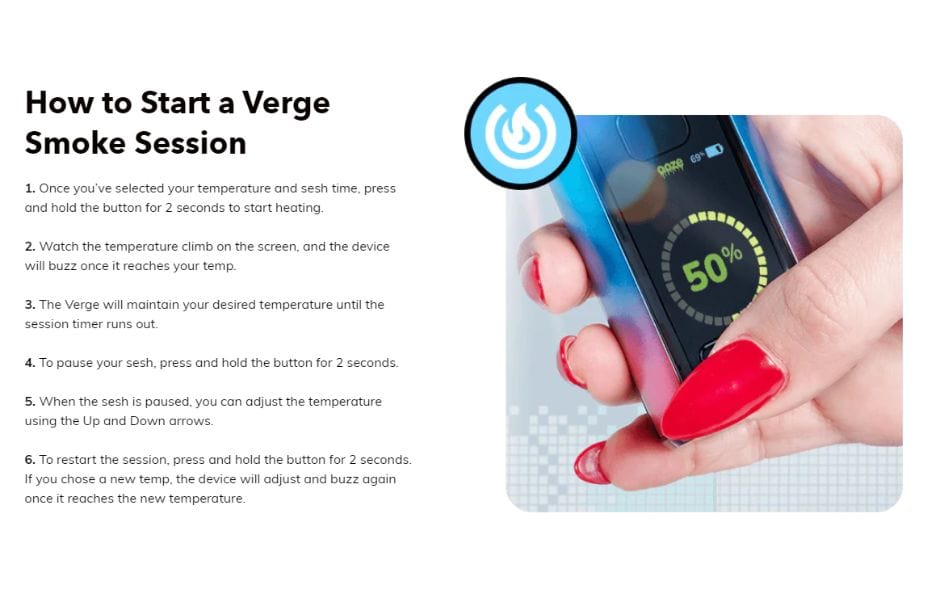 Ooze Verge Dry Herb Vape Pen - 2500mAh on KING's Pipe How to Switch to Smoke Session