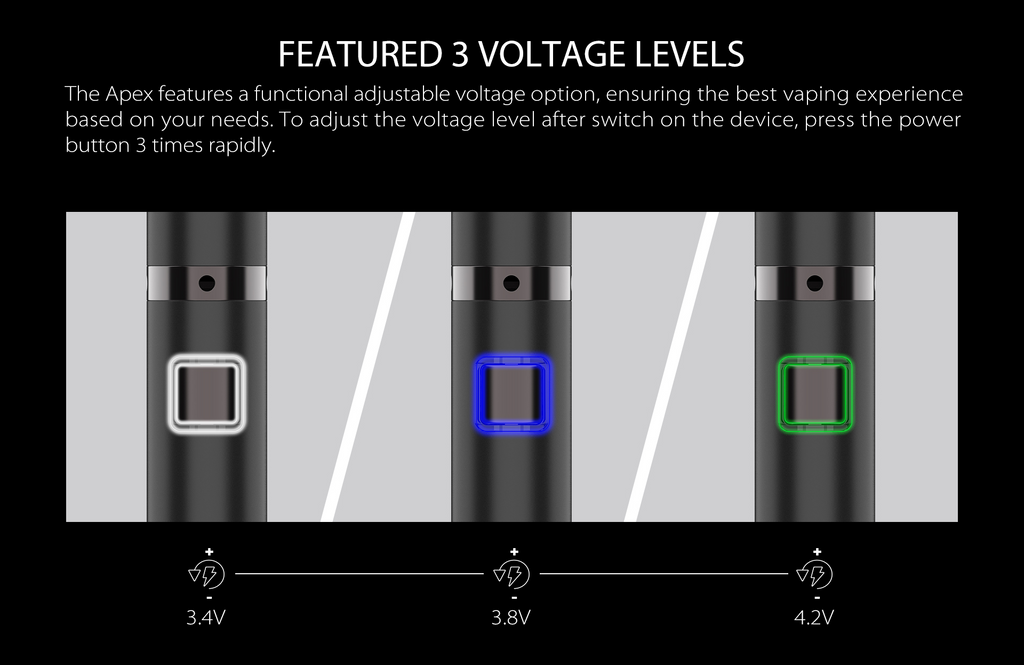 Yocan Apex - Three Voltage Levels