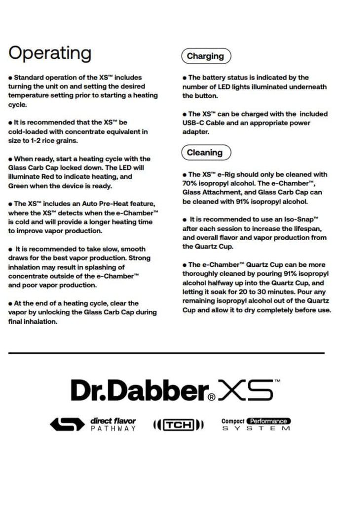 7 Dr. Dabber Limited Edition - XS Mini Electric Dab Rig on KING's Pipe User Manual with Warranty Info