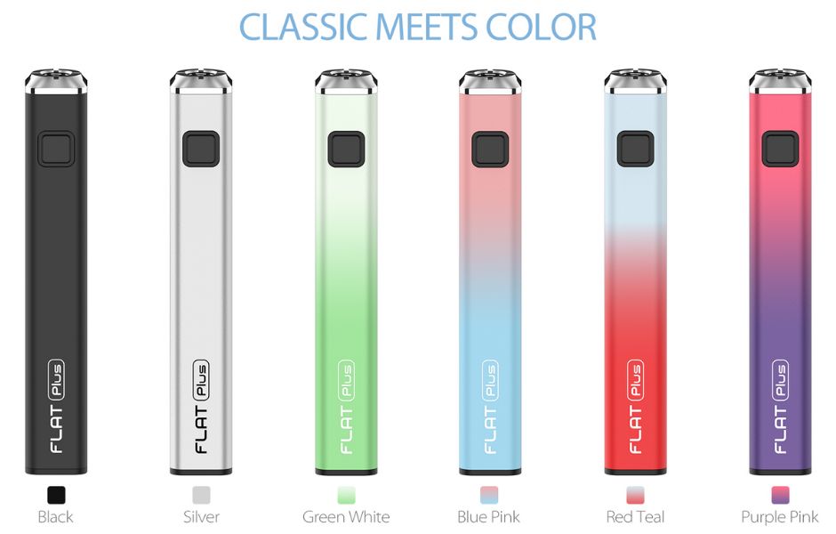 6 Yocan FLAT Series Variable Voltage 510 Battery on KING's Pipe FLAT PLUS COLORS