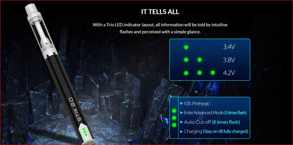 9 Yocan Stix 2.0 Oil Vape Pen Variable Voltage Levels