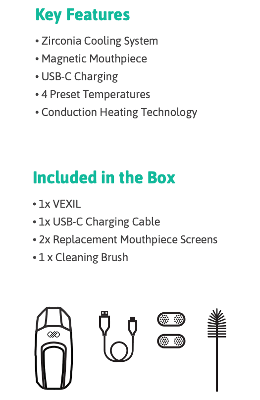 wha is in the box of Boundless Vexil Dry Herb Vaporizer
