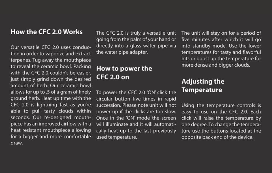Boundless CFC 2.0 Herb Vaporizer User Guide 2