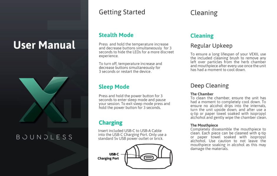 Boundless VEXIL Vaporizer User Manual 1