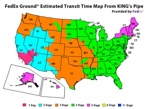 Fedex Ground Estimated Transit Time Map