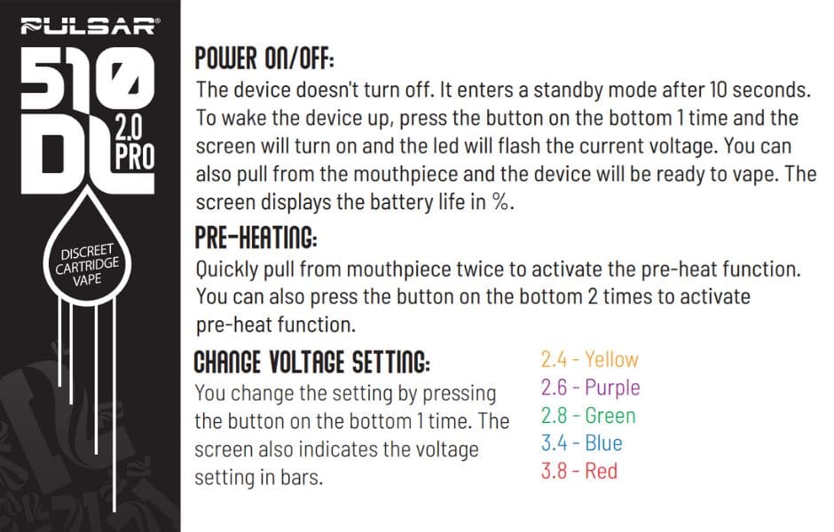 Pulsar 510 DL 2.0 PRO Auto-Draw Cart Vape Bar Cleaning Guide