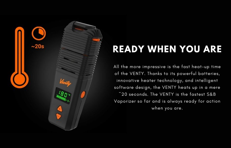 Storz & Bickel VENTY Compact Dry Herb Vaporizer Rapid Heat Up Time