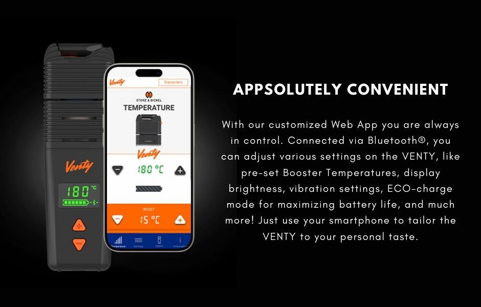 Storz & Bickel VENTY Compact Dry Herb Vaporizer Full Control using App Tool