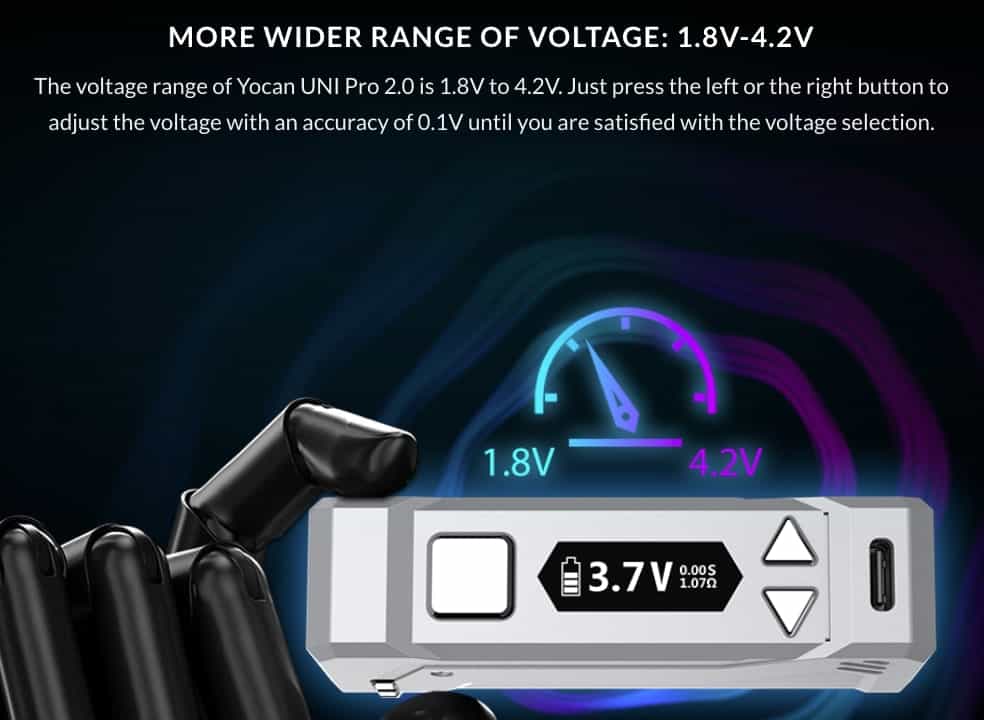 Yocan UNI Pro 2.0 power range