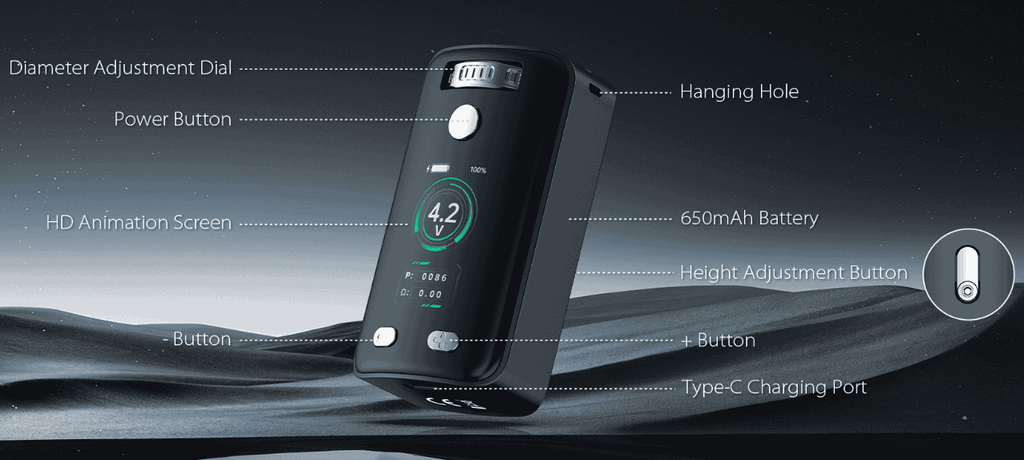 yocan uni 3.0 cart battery functionalities