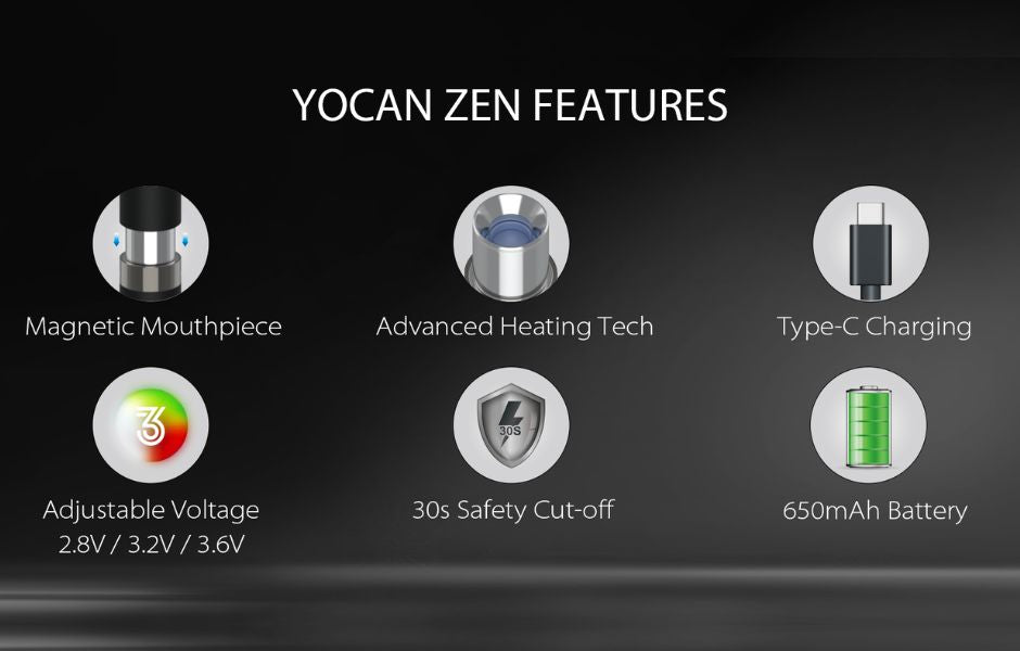 Yocan - ZEN Wax Vaporizer Pen Kit Basic Features