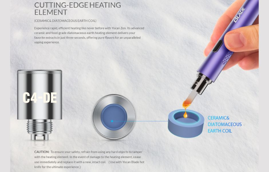 Yocan - ZEN Wax Vaporizer Pen Kit New Cutting Edge Heating Element