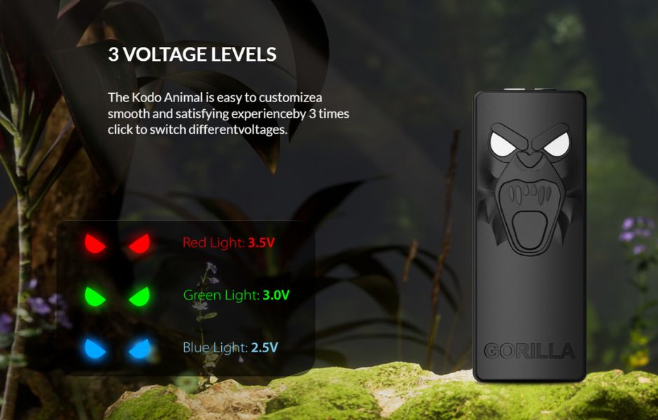 Yocan KODO Animal Series Cart Battery  KING's Pipe Voltage Levels