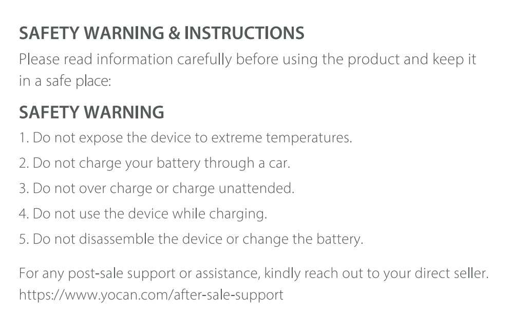 Yocan ZIVA PRO safety warning