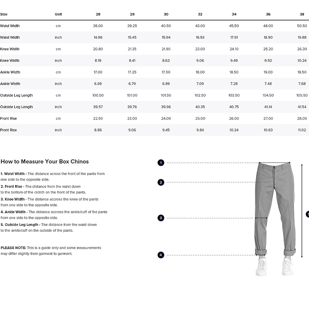 zanerobe-size-chart | Bricks and Bonds