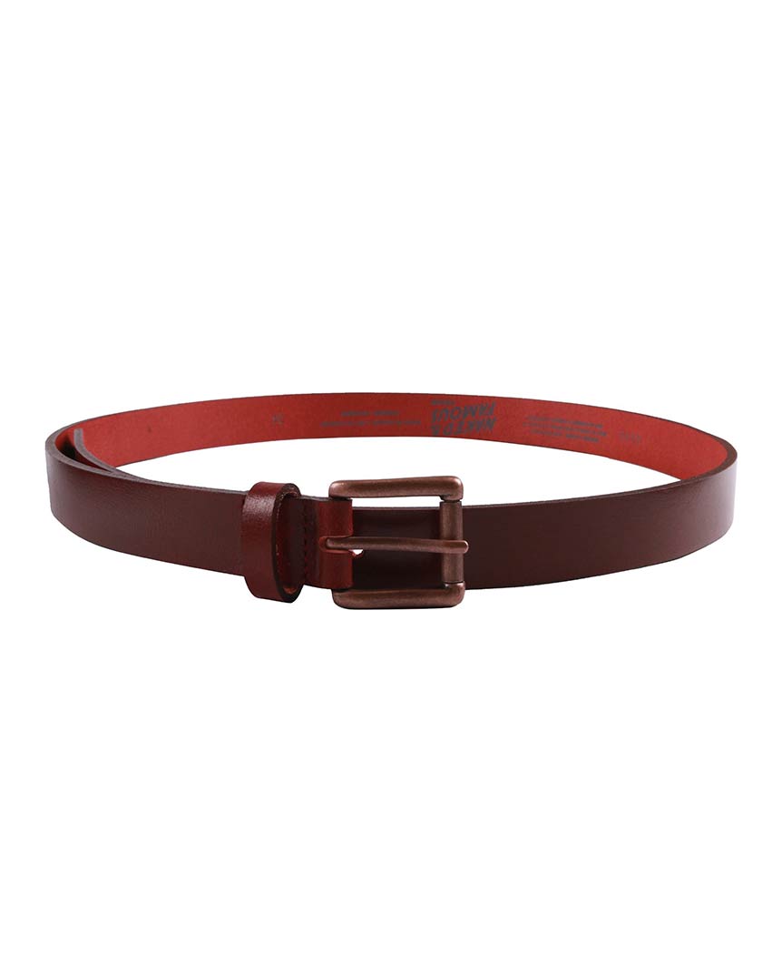 Deep Red Buffalo Leather  Buffalo Belt